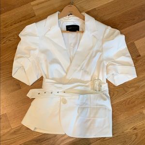 BCBG waist length blazer with belt.